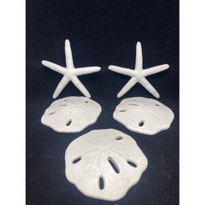 Beach Sand Dollar and Star Fish Nautical Theme Decoration - Set of 5